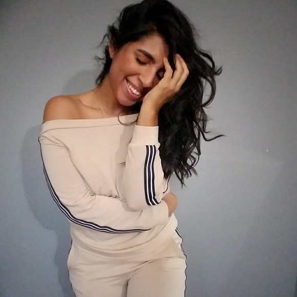 Pants - ALEXA TAN NAVY WHITE SWEAT SET